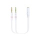 Nanocable Cable Adaptador Audio Jack  Blanco, 20 Cm